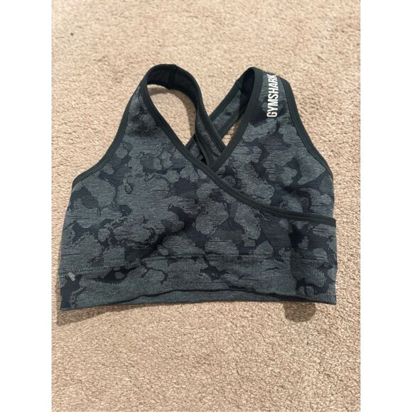 Gymshark Adapt Animal Seamless Sports Bra Ladies Training Top Green Camo - Small - Picture 1 of 6